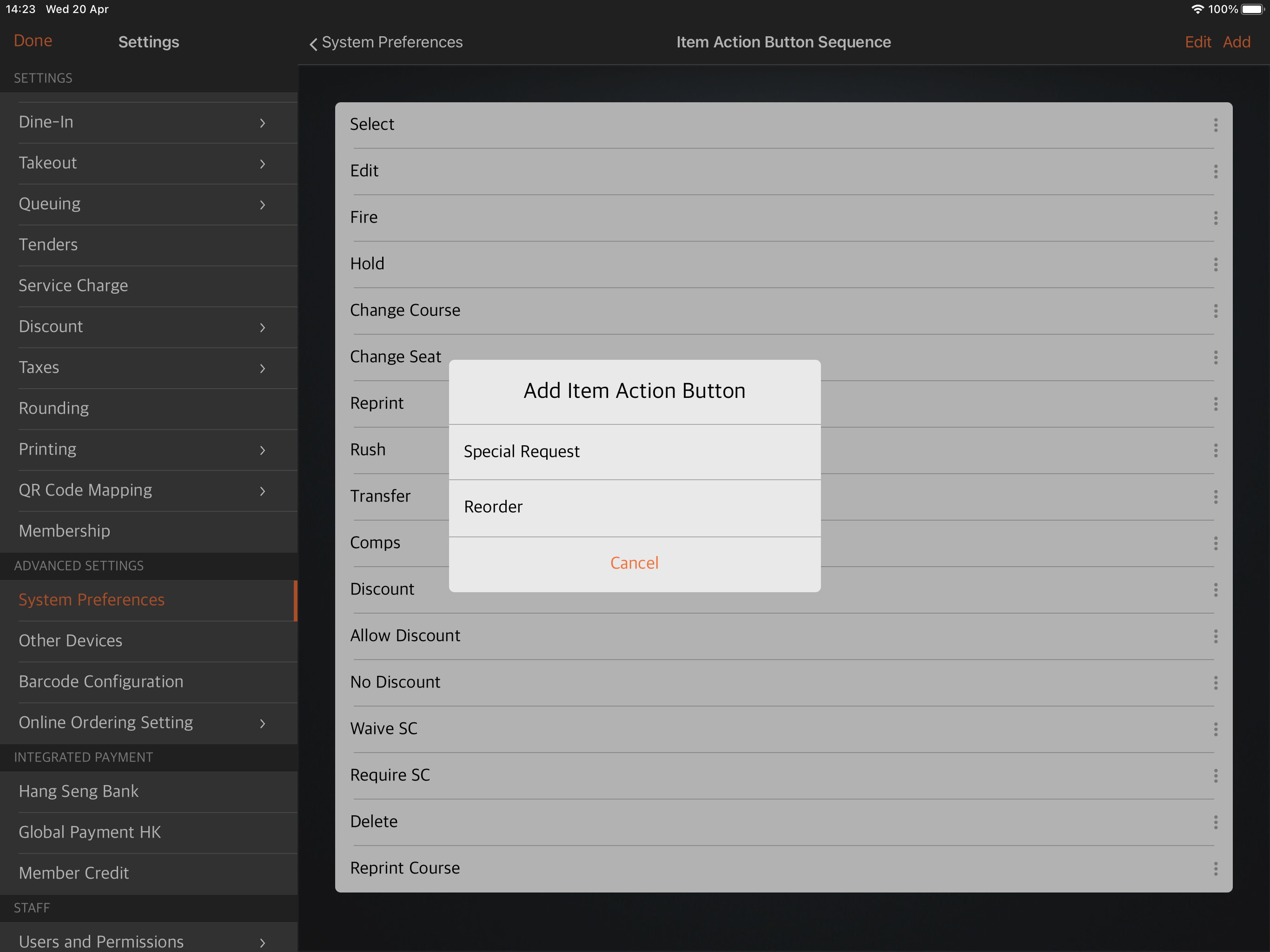 Select new multi select settings to add