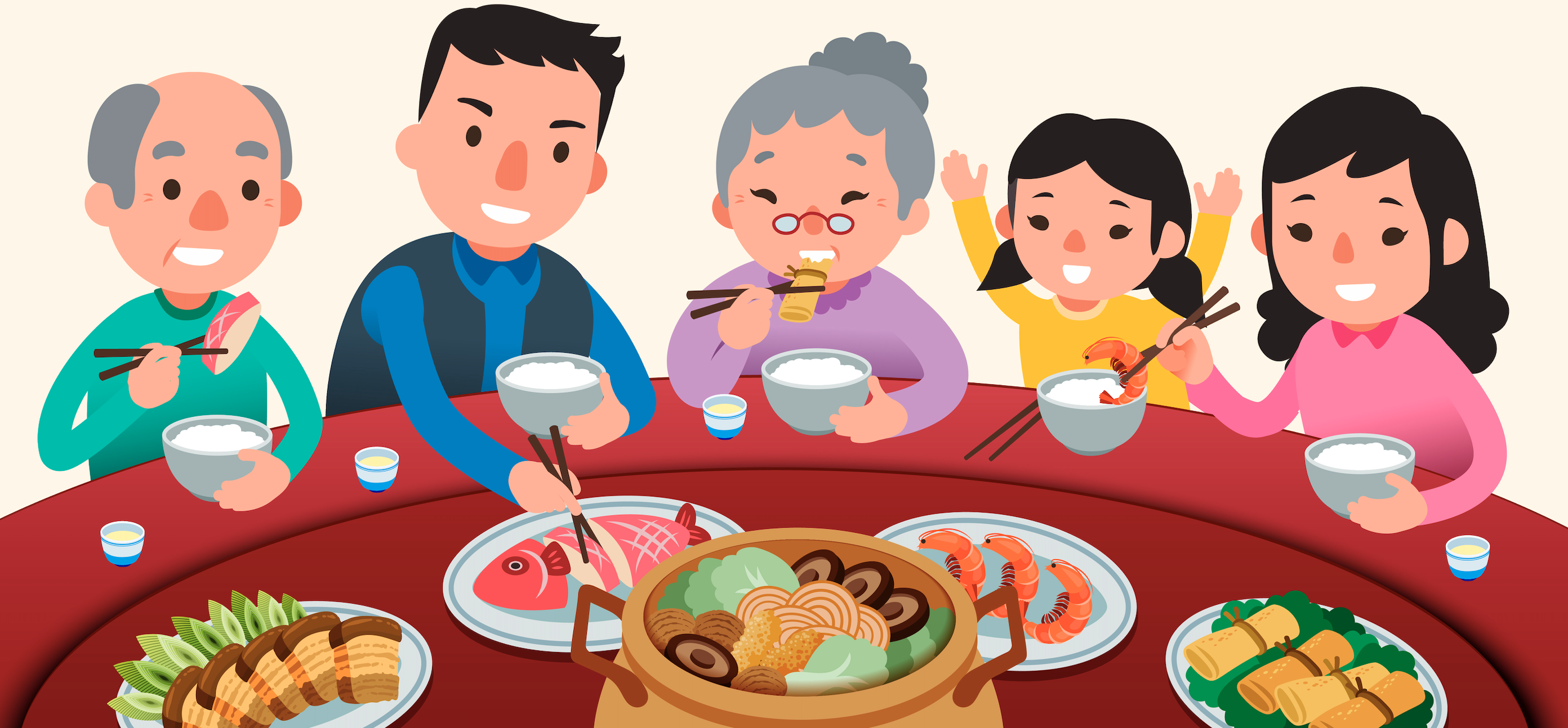 what do chinese people eat new year