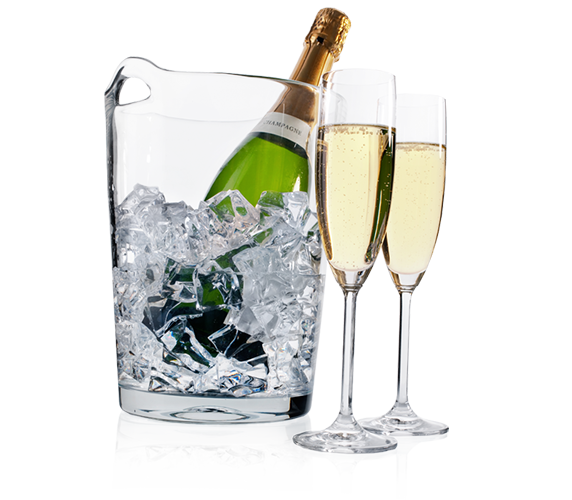 Image of chilled bottle of champagne