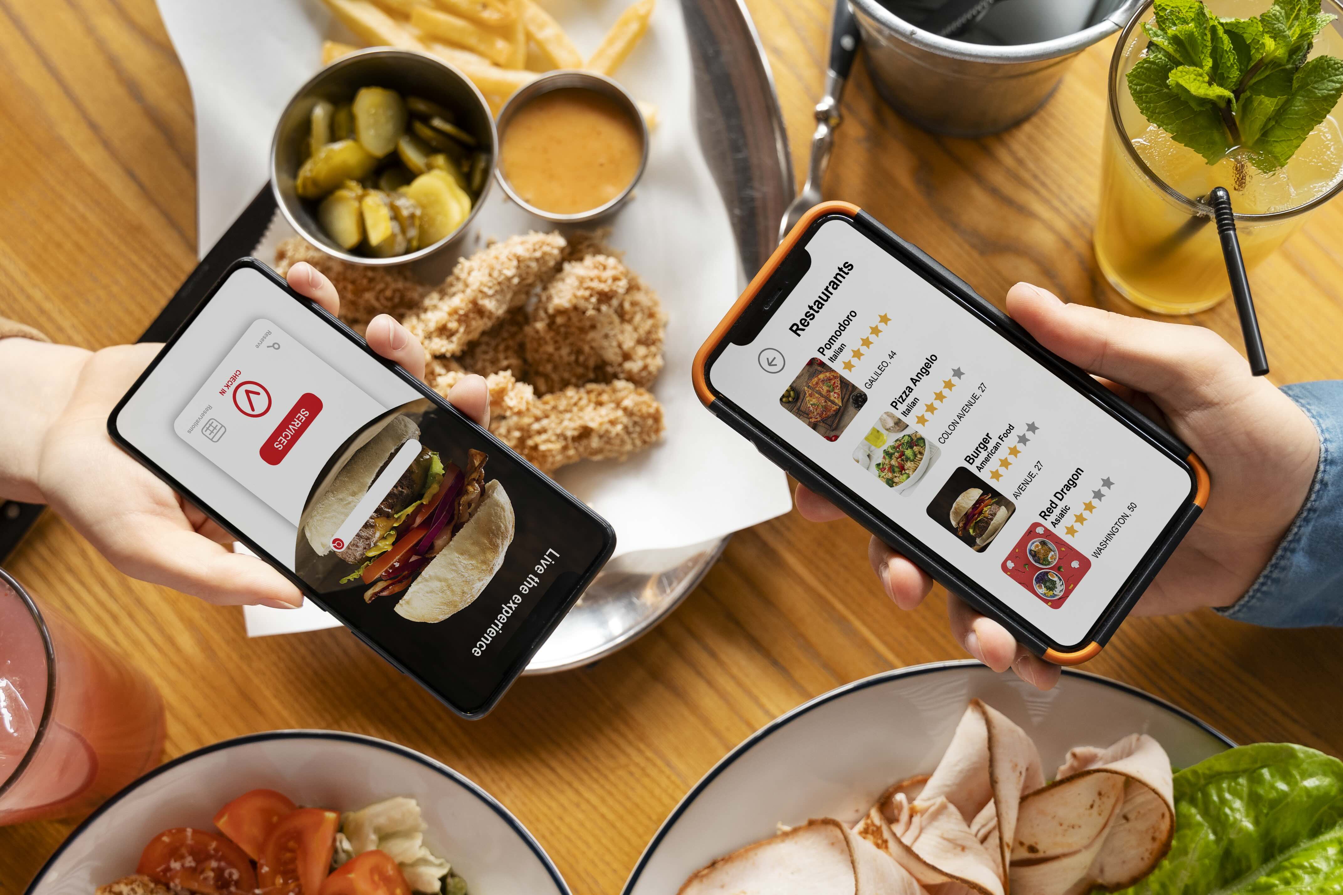people ordering food from online ordering platform
