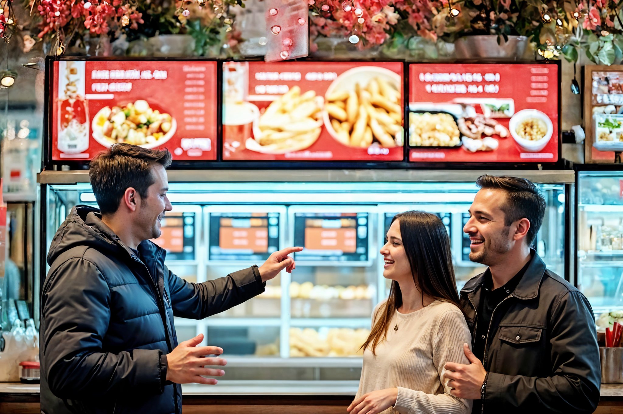 customers ordering in a fast food restaurant