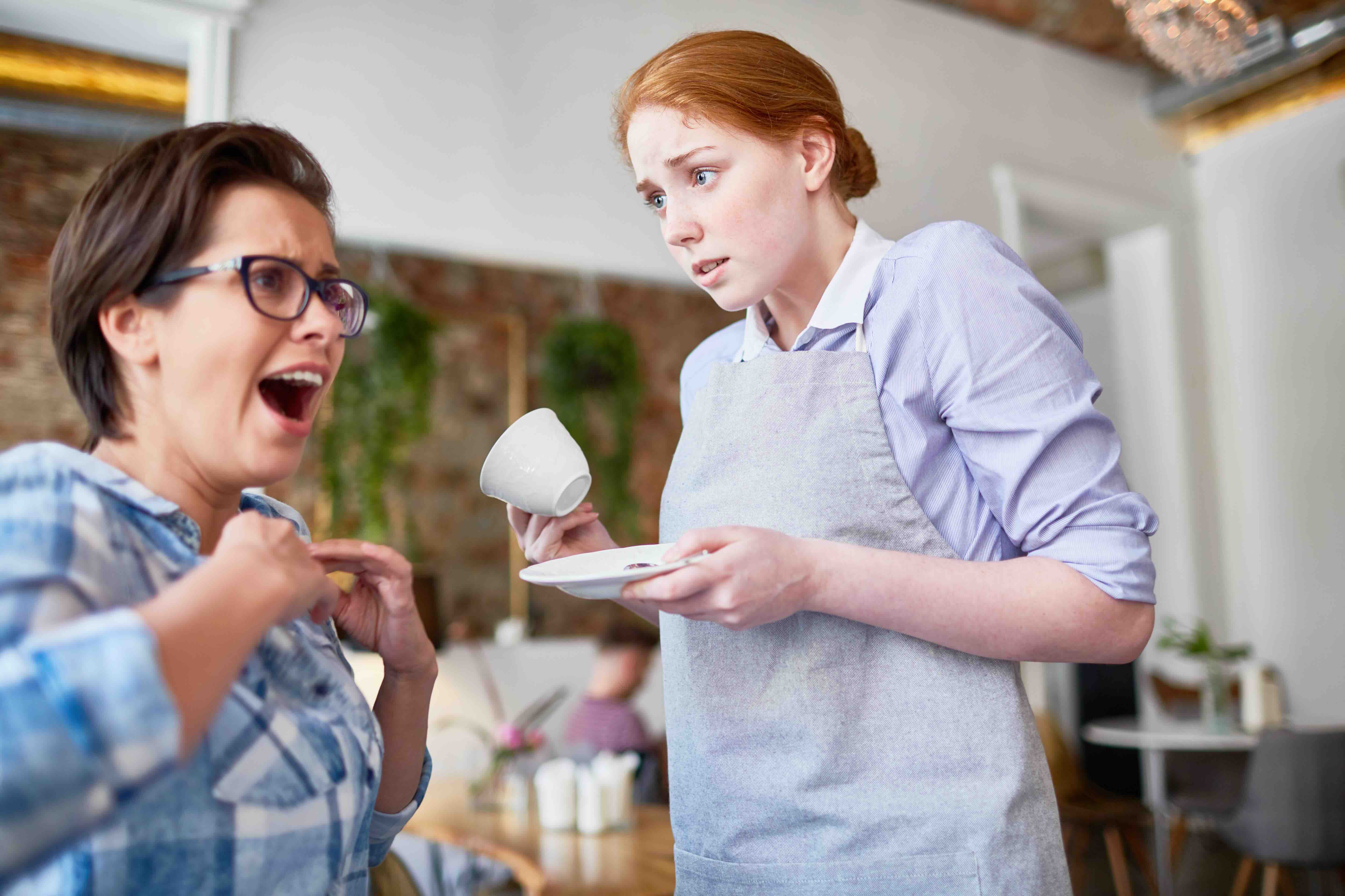 complaining customer in restaurant