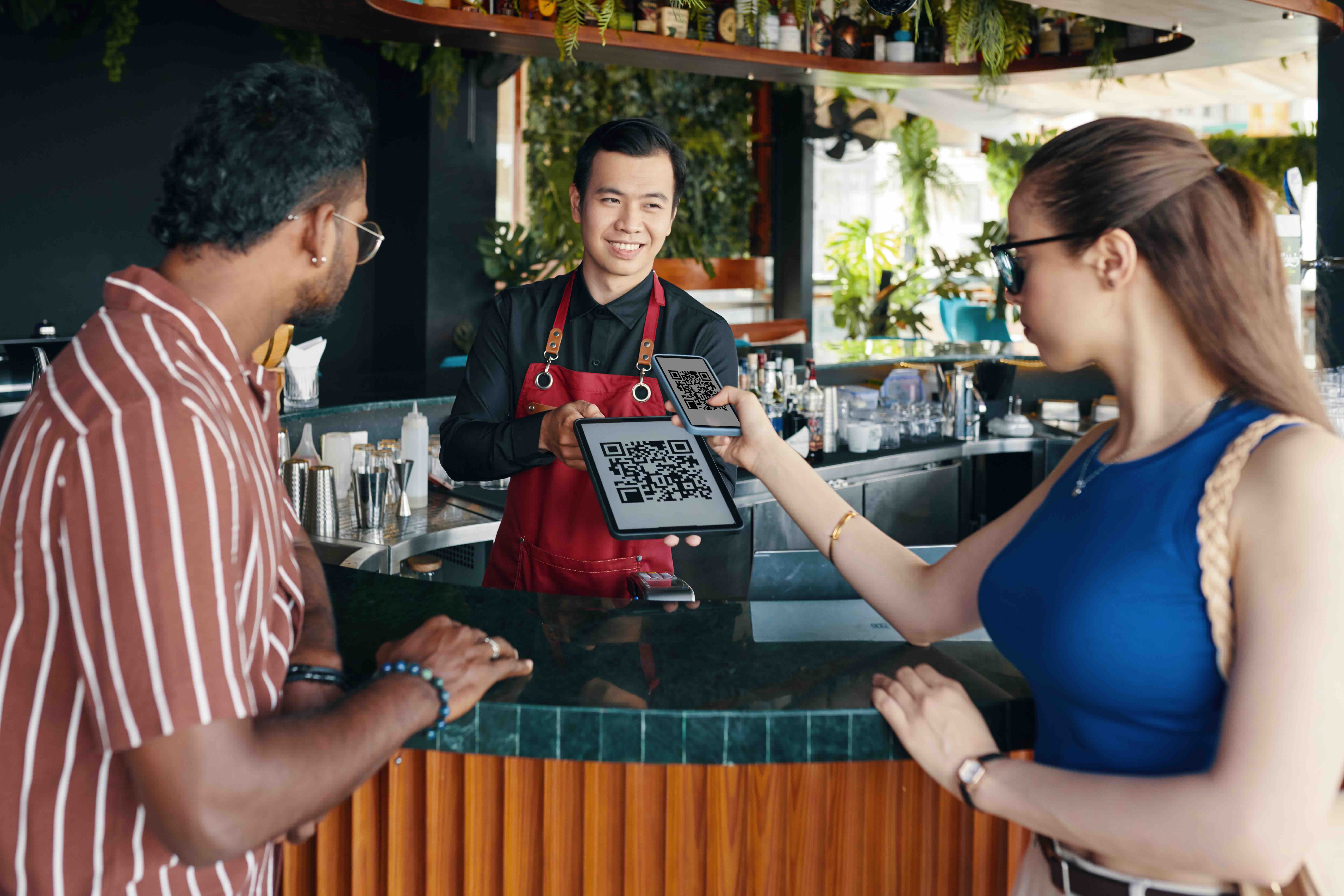 bar customer collecting point via qr code.
