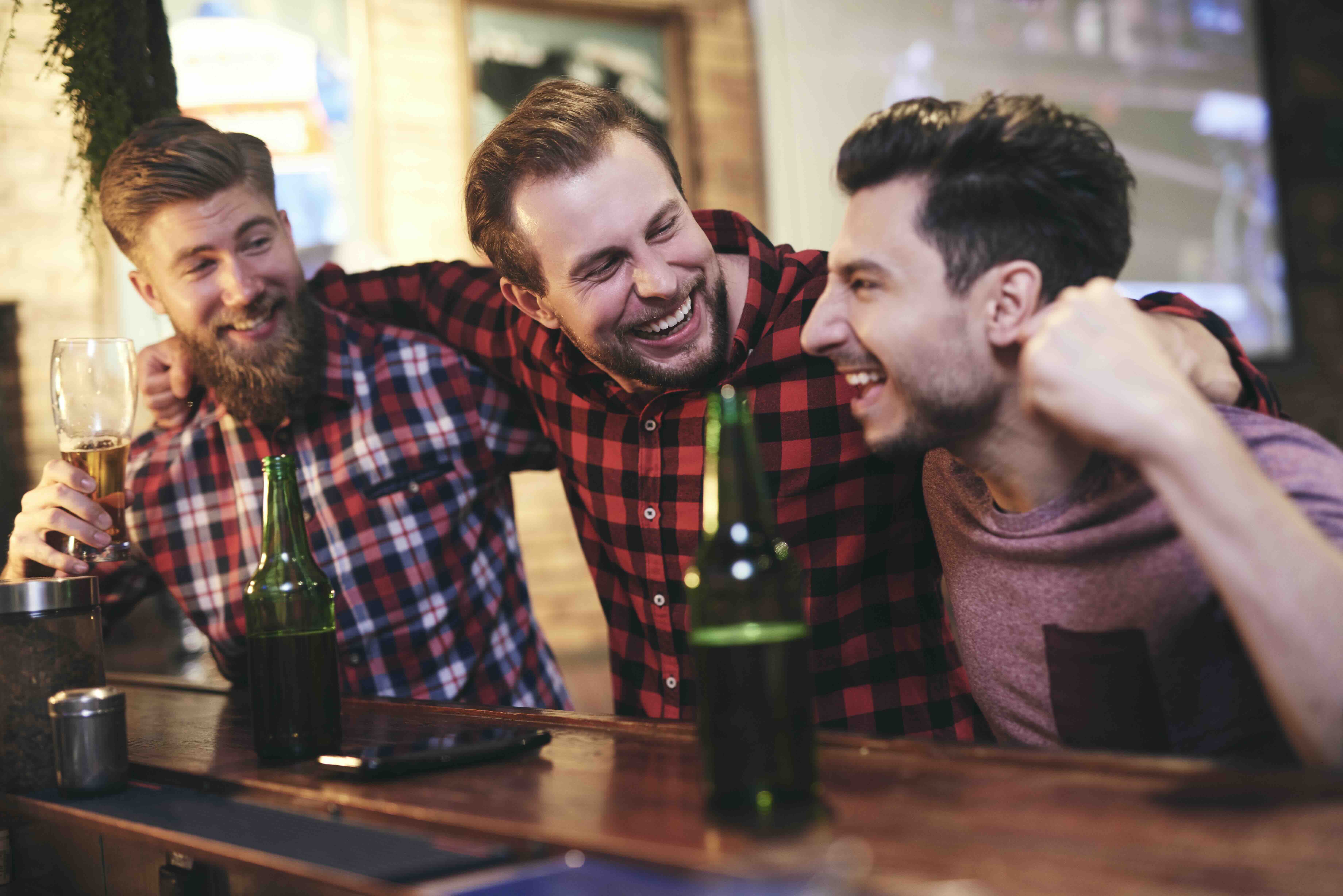friends enjoying in a bar