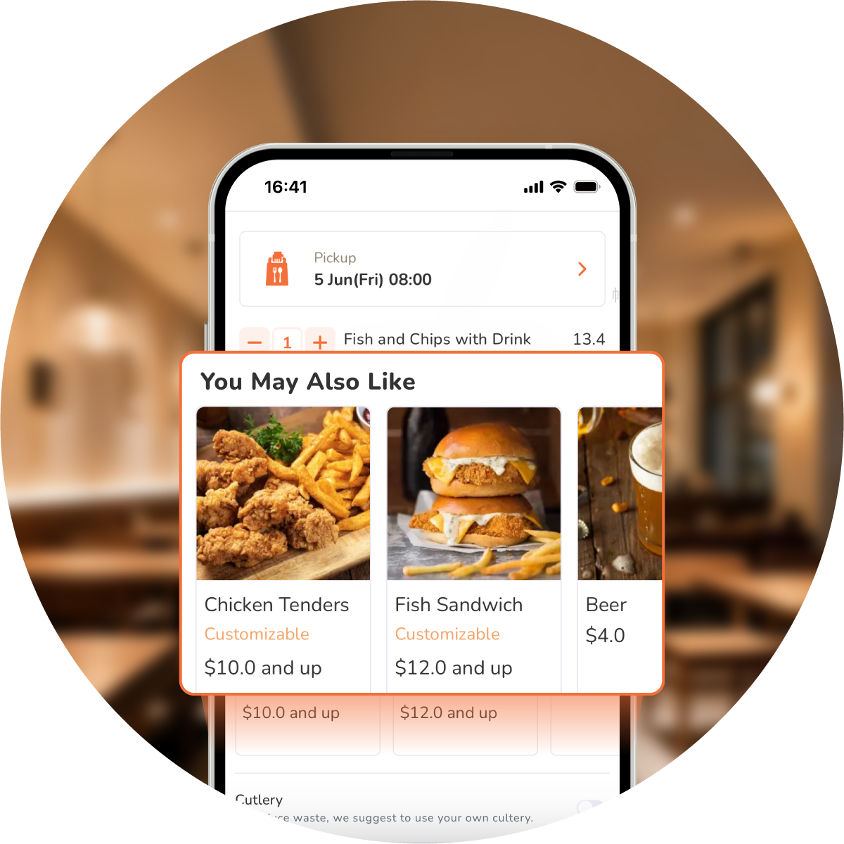 Eats365 you may also like on phone ordering page